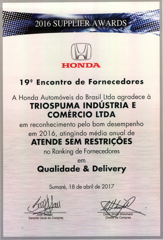 Prêmio Honda 2016